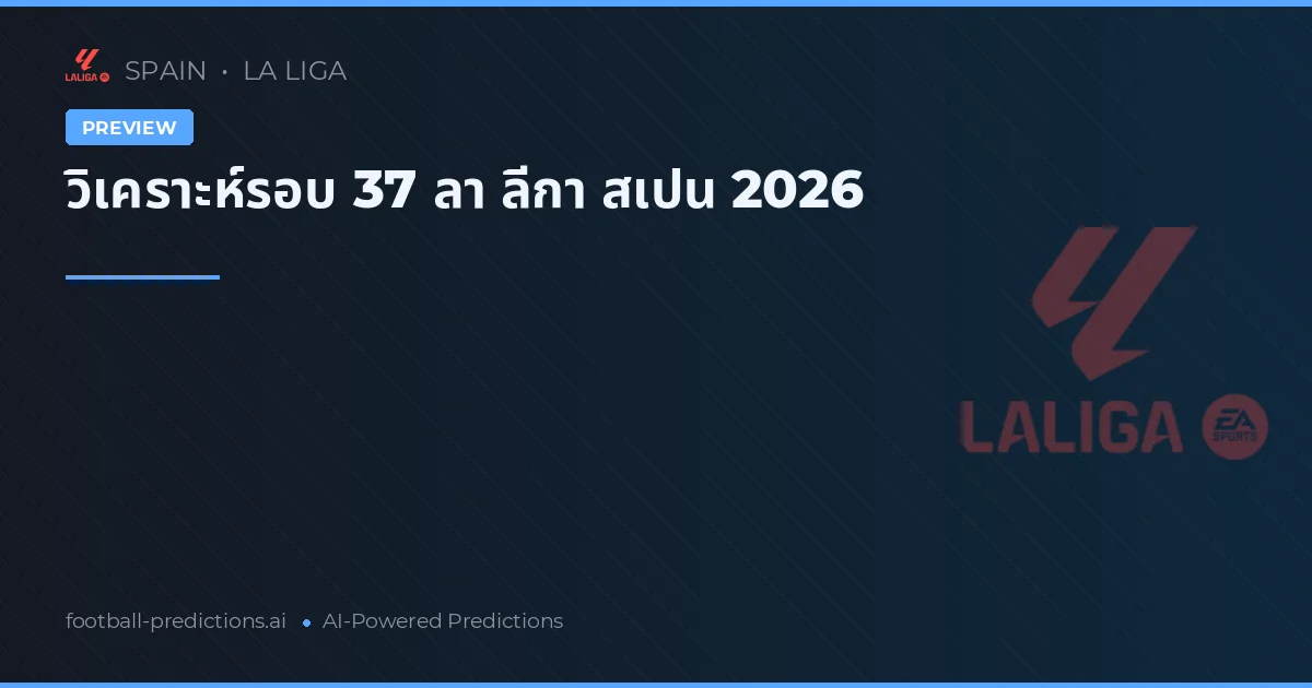วิเคราะห์รอบ 37 ลา ลีกา สเปน 2026