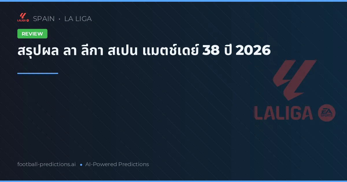 สรุปผล ลา ลีกา สเปน แมตช์เดย์ 38 ปี 2026