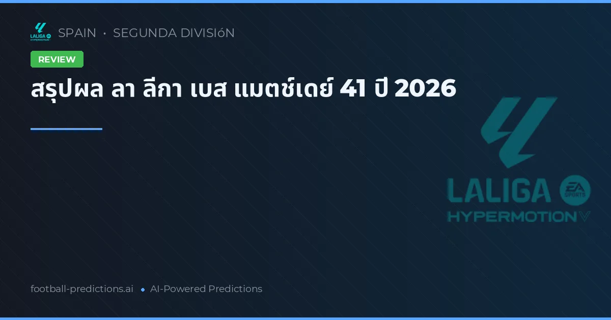 สรุปผล ลา ลีกา เบส แมตช์เดย์ 41 ปี 2026