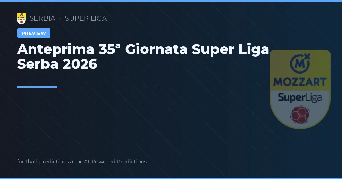 Anteprima 35ª Giornata Super Liga Serba 2026