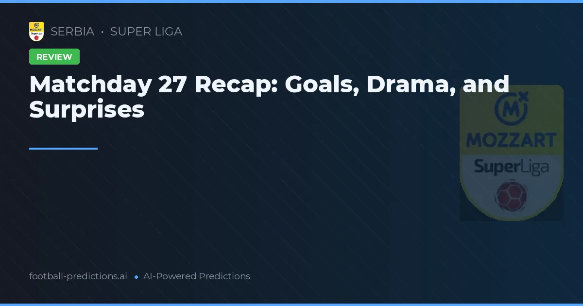 Matchday 27 Recap: Goals, Drama, and Surprises