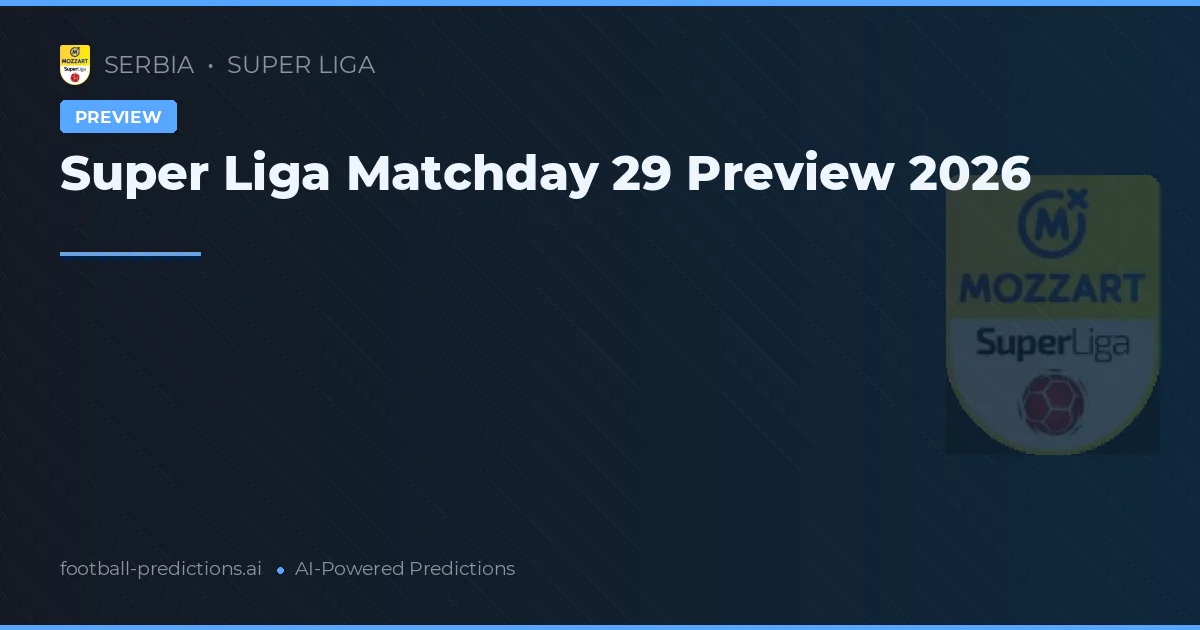 Super Liga Matchday 29 Preview 2026