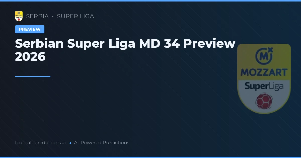 Serbian Super Liga MD 34 Preview 2026