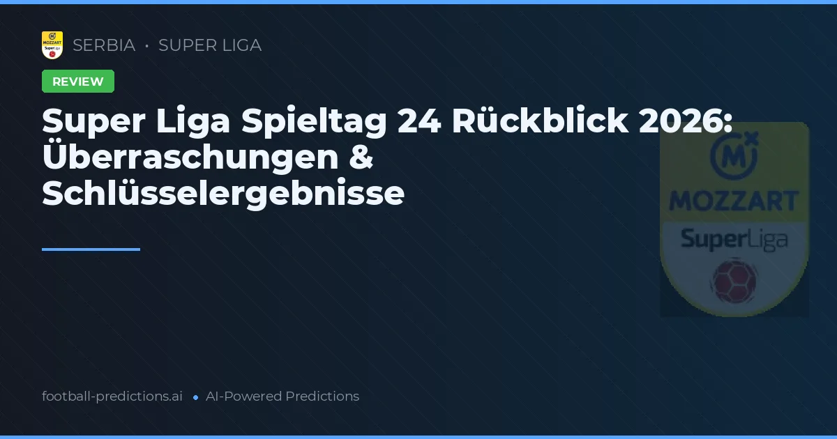 Super Liga Spieltag 24 Rückblick 2026: Überraschungen & Schlüsselergebnisse