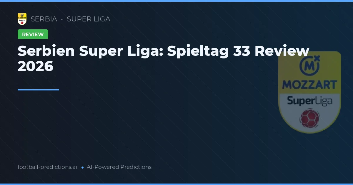 Serbien Super Liga: Spieltag 33 Review 2026