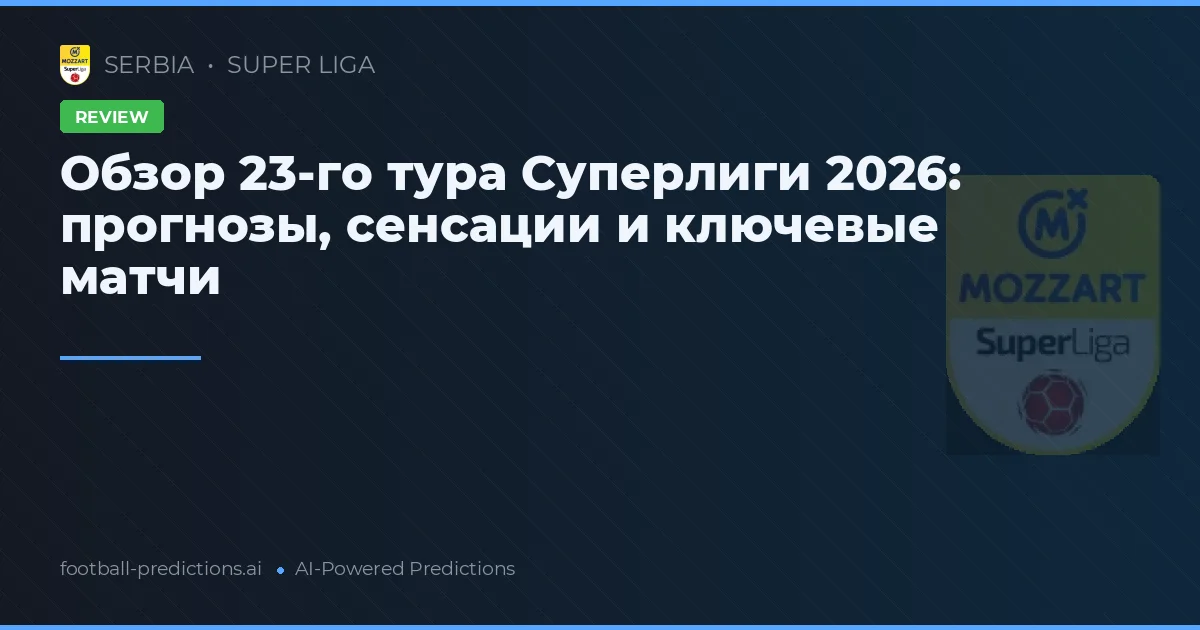 Обзор 23-го тура Суперлиги 2026: прогнозы, сенсации и ключевые матчи