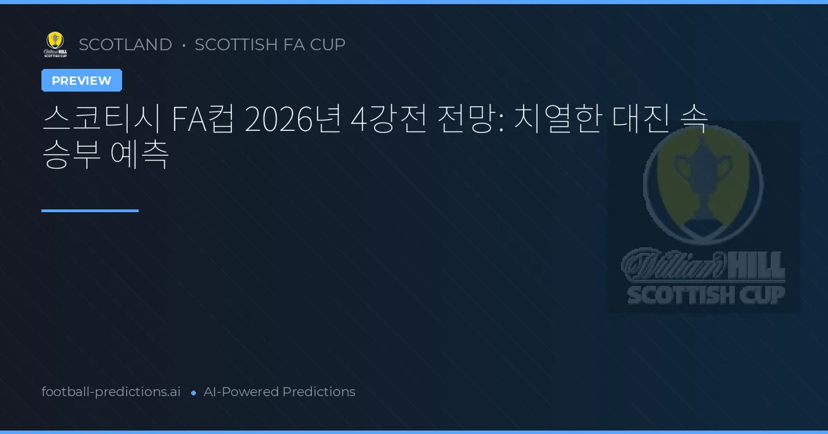 스코티시 FA컵 2026년 4강전 전망: 치열한 대진 속 승부 예측