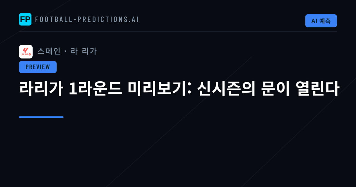 라리가 1라운드 미리보기: 신시즌의 문이 열린다