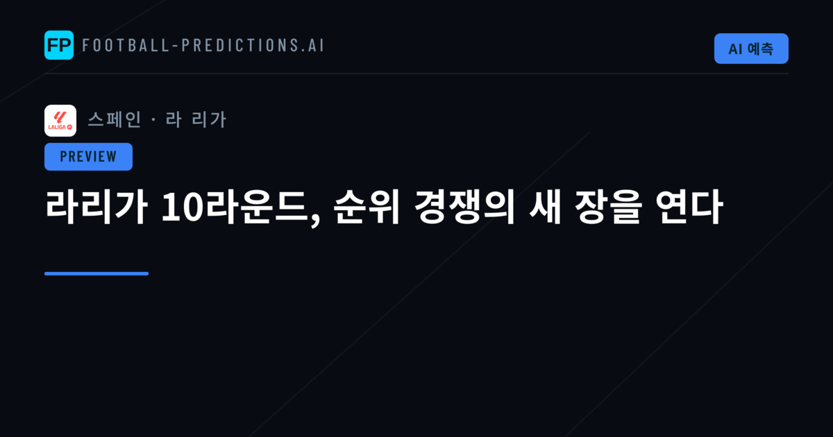 라리가 10라운드, 순위 경쟁의 새 장을 연다