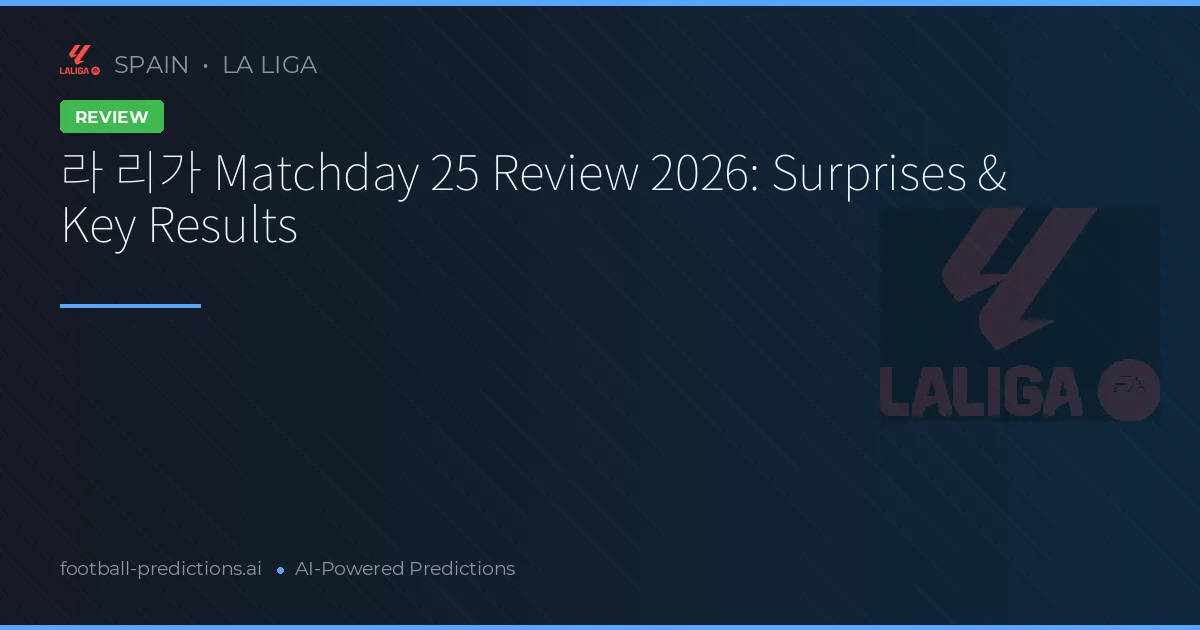 라 리가 Matchday 25 Review 2026: Surprises & Key Results