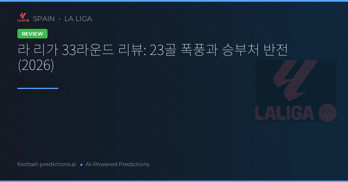 라 리가 33라운드 리뷰: 23골 폭풍과 승부처 반전 (2026)