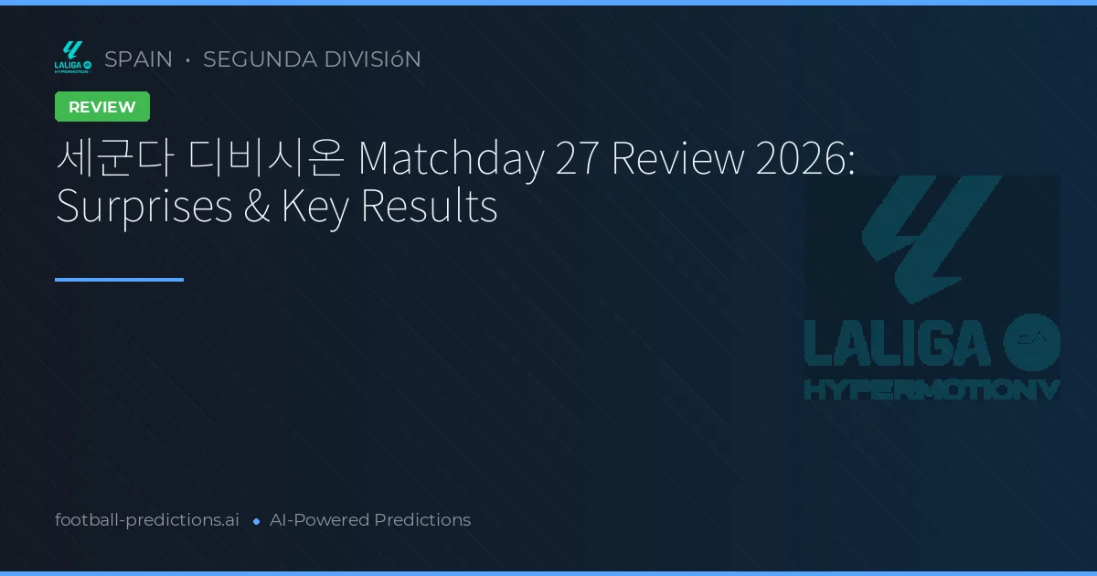 세군다 디비시온 Matchday 27 Review 2026: Surprises & Key Results