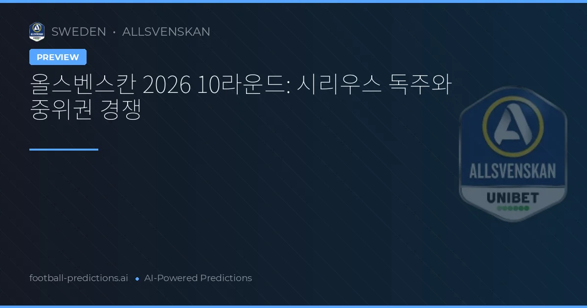 올스벤스칸 2026 10라운드: 시리우스 독주와 중위권 경쟁