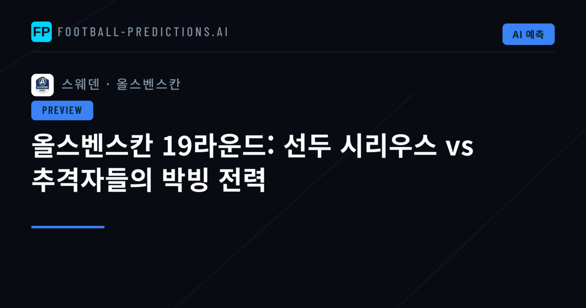 올스벤스칸 19라운드: 선두 시리우스 vs 추격자들의 박빙 전력
