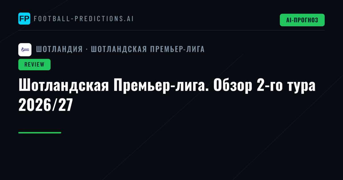 Шотландская Премьер-лига. Обзор 2-го тура 2026/27