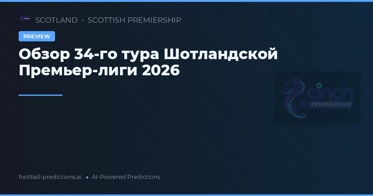 Обзор 34-го тура Шотландской Премьер-лиги 2026