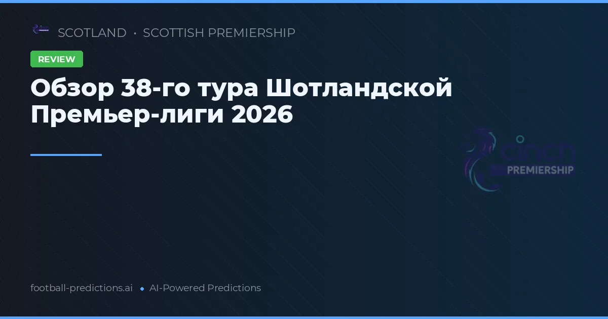 Обзор 38-го тура Шотландской Премьер-лиги 2026