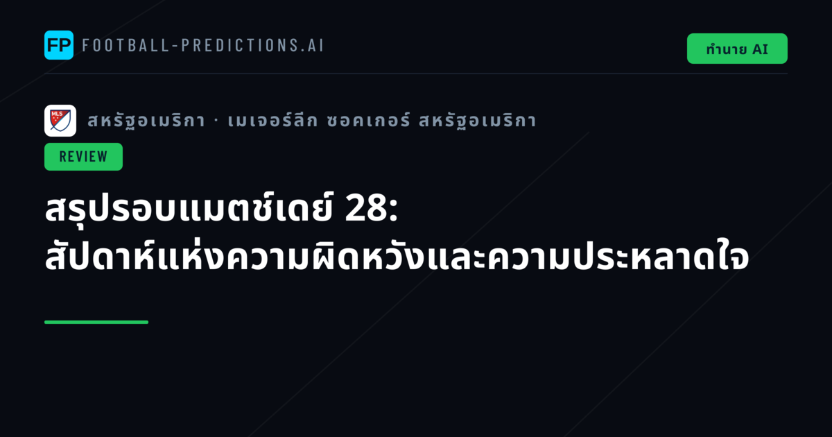 สรุปรอบแมตช์เดย์ 28: สัปดาห์แห่งความผิดหวังและความประหลาดใจ