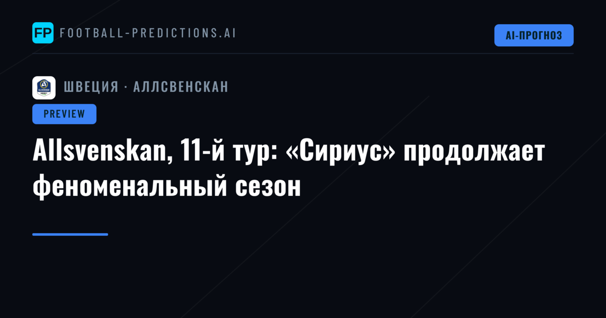 Allsvenskan, 11-й тур: «Сириус» продолжает феноменальный сезон