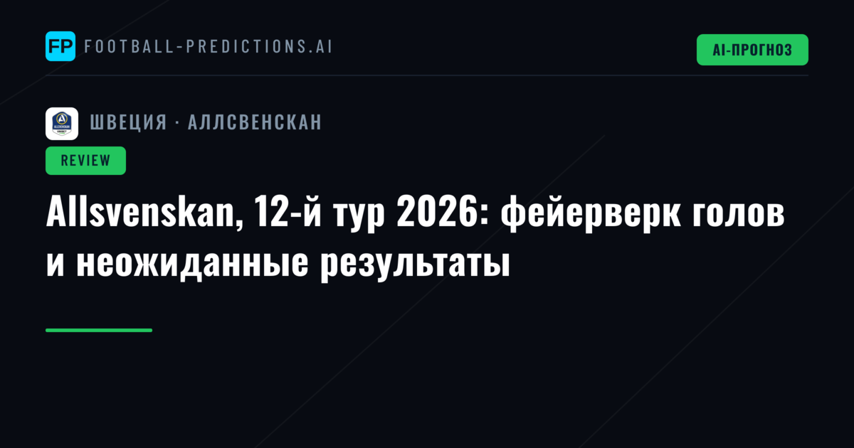 Allsvenskan, 12-й тур 2026: фейерверк голов и неожиданные результаты