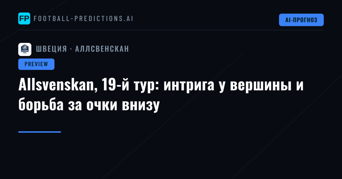 Allsvenskan, 19-й тур: интрига у вершины и борьба за очки внизу