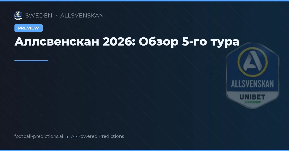 Аллсвенскан 2026: Обзор 5-го тура