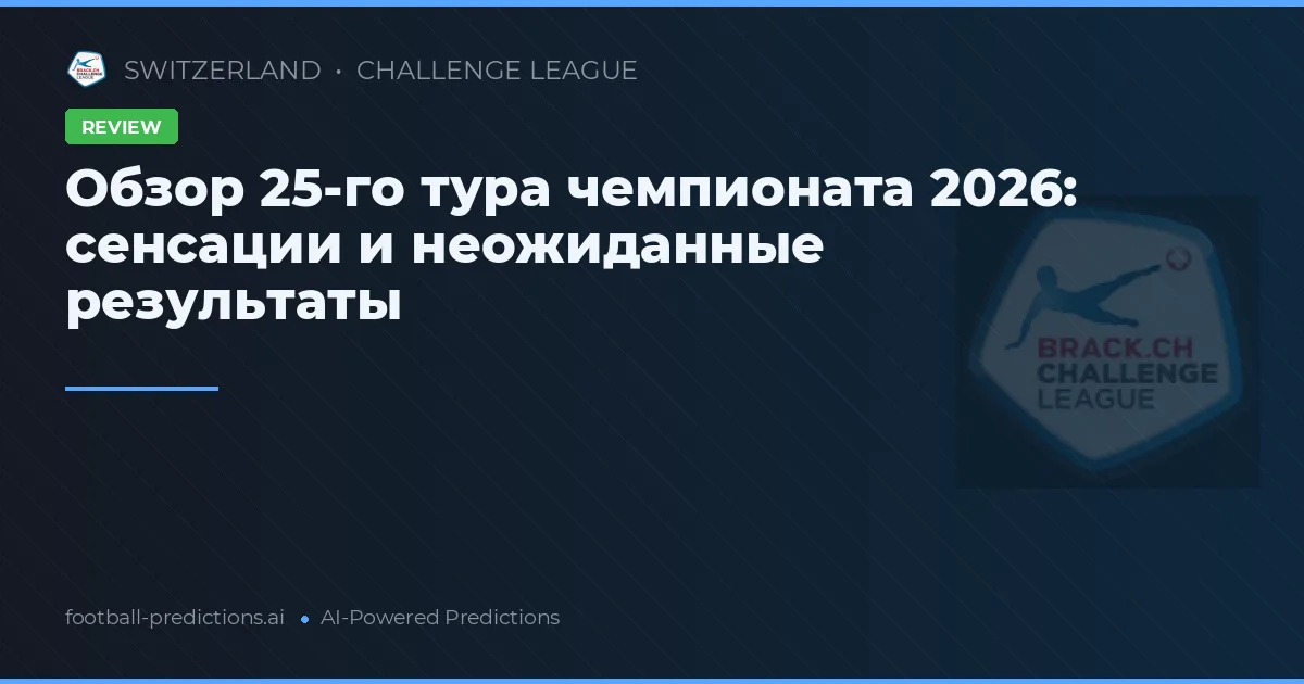 Обзор 25-го тура чемпионата 2026: сенсации и неожиданные результаты