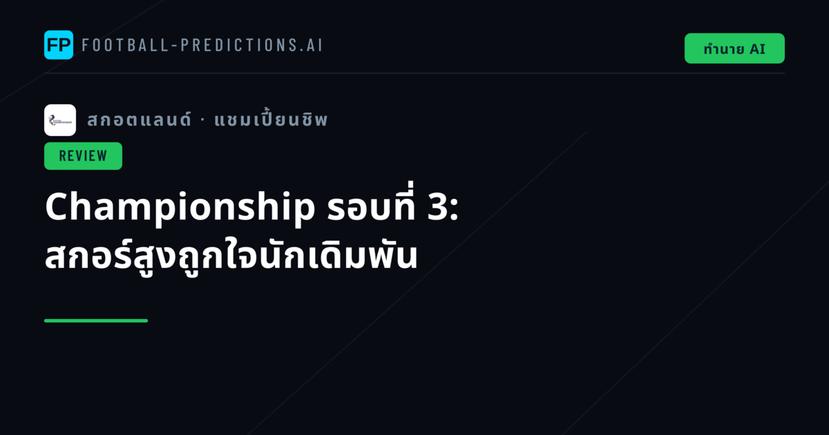 Championship รอบที่ 3: สกอร์สูงถูกใจนักเดิมพัน