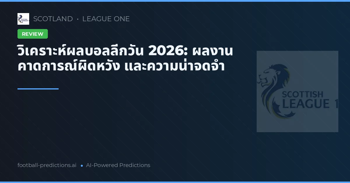 วิเคราะห์ผลบอลลีกวัน 2026: ผลงาน คาดการณ์ผิดหวัง และความน่าจดจำ