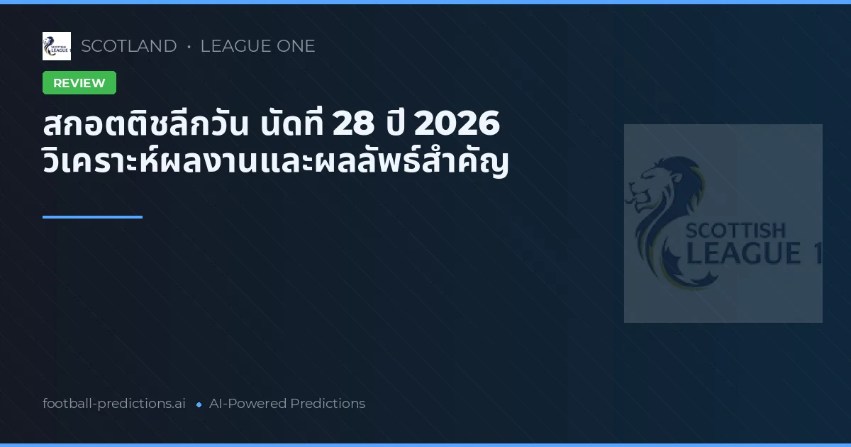 สกอตติชลีกวัน นัดที่ 28 ปี 2026 วิเคราะห์ผลงานและผลลัพธ์สำคัญ