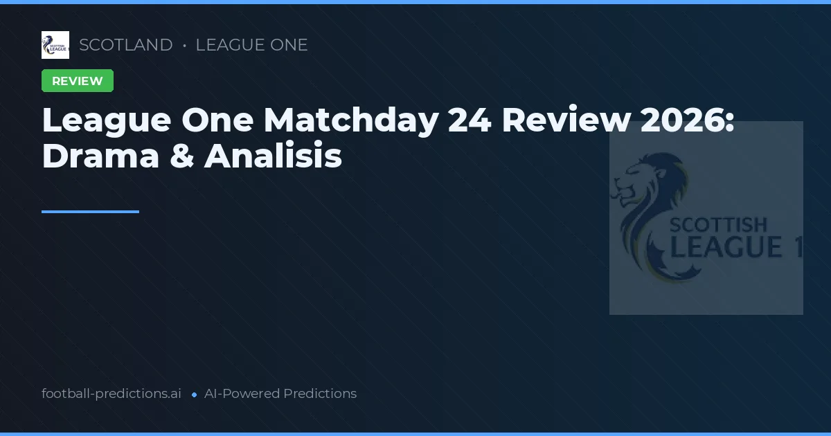 League One Matchday 24 Review 2026: Drama & Analisis