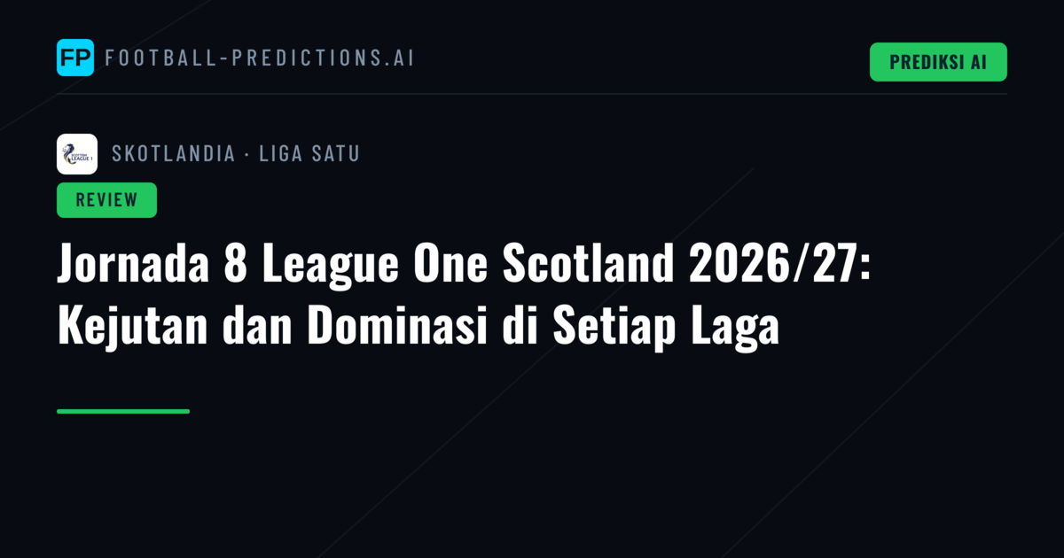 Jornada 8 League One Scotland 2026/27: Kejutan dan Dominasi di Setiap Laga