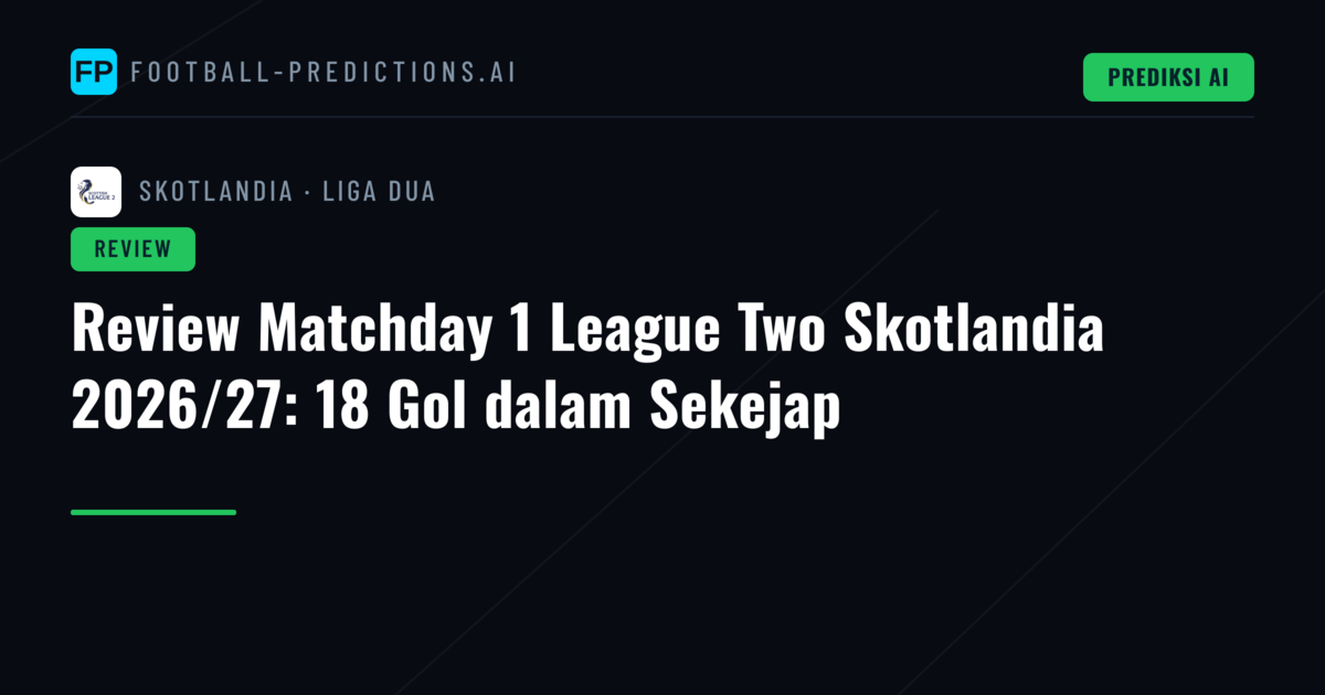 Review Matchday 1 League Two Skotlandia 2026/27: 18 Gol dalam Sekejap