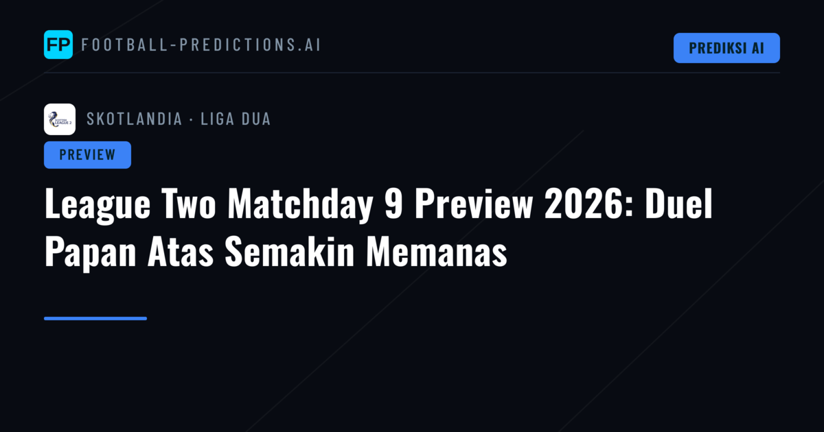 League Two Matchday 9 Preview 2026: Duel Papan Atas Semakin Memanas