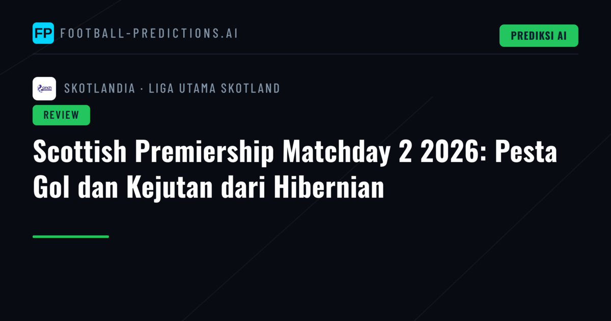 Scottish Premiership Matchday 2 2026: Pesta Gol dan Kejutan dari Hibernian