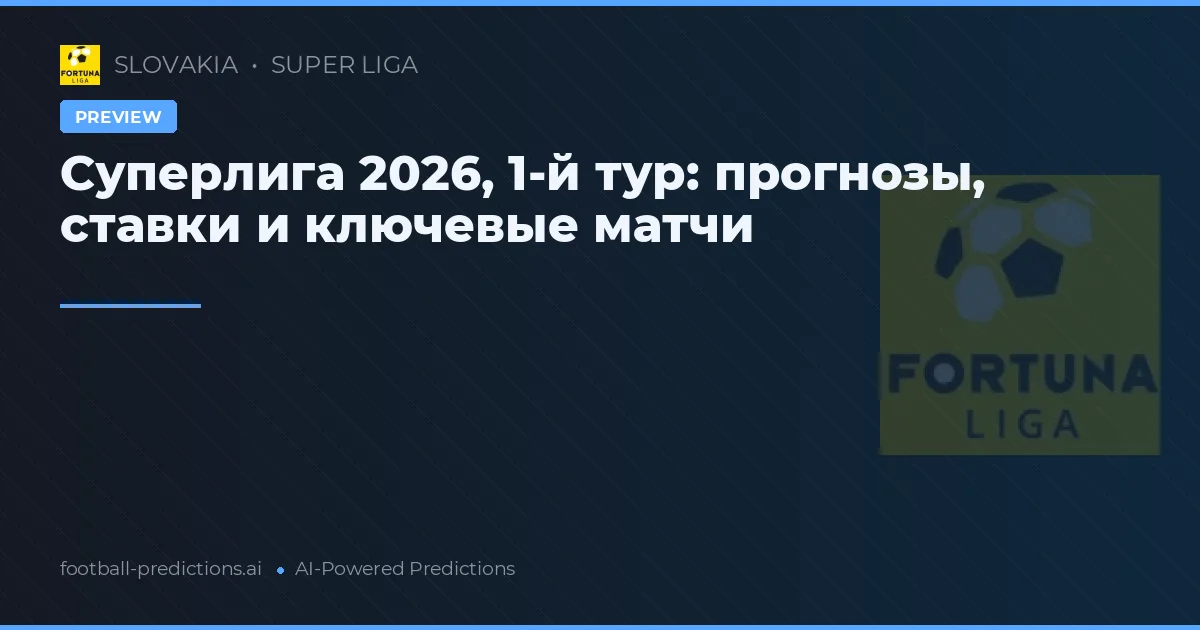 Суперлига 2026, 1-й тур: прогнозы, ставки и ключевые матчи