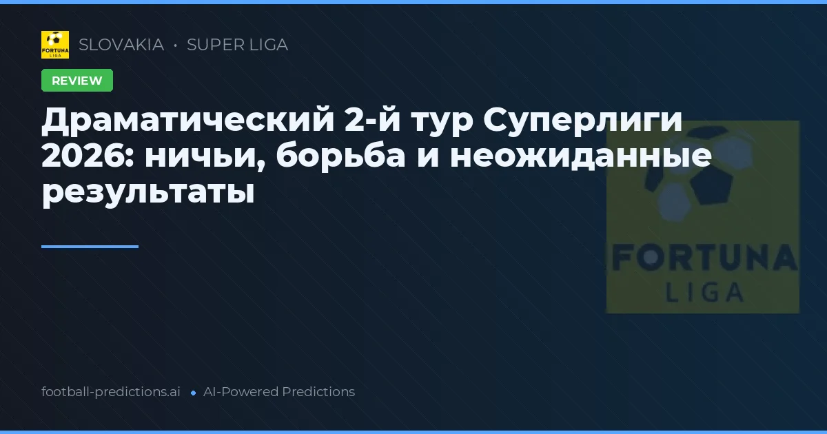 Драматический 2-й тур Суперлиги 2026: ничьи, борьба и неожиданные результаты