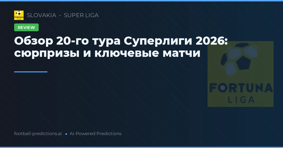 Обзор 20-го тура Суперлиги 2026: сюрпризы и ключевые матчи
