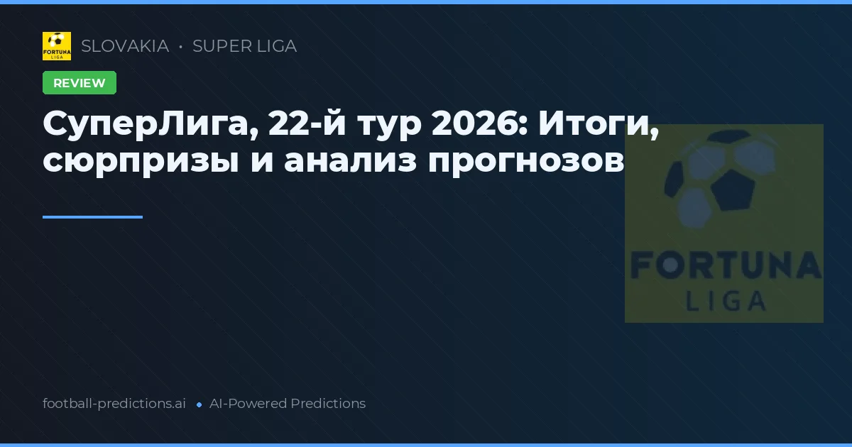 СуперЛига, 22-й тур 2026: Итоги, сюрпризы и анализ прогнозов