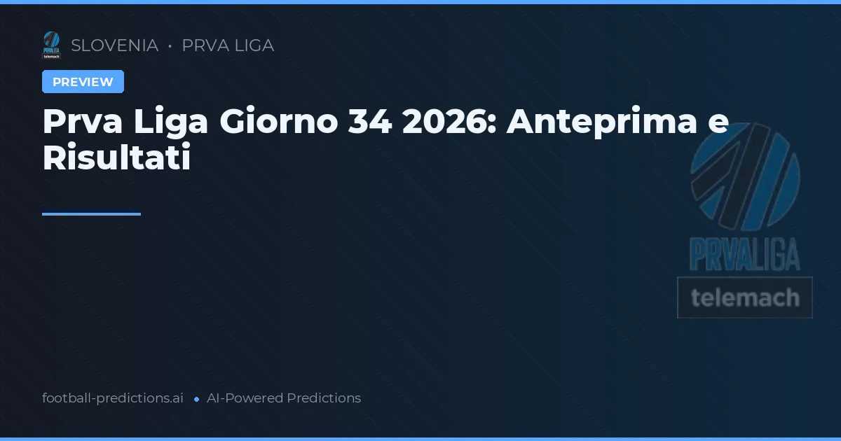 Prva Liga Giorno 34 2026: Anteprima e Risultati