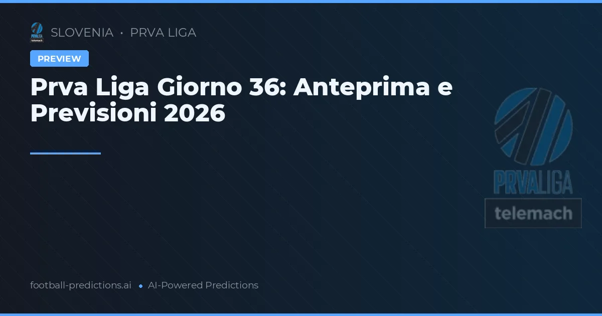 Prva Liga Giorno 36: Anteprima e Previsioni 2026