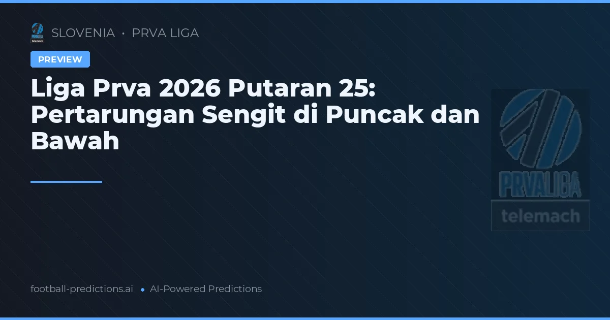 Liga Prva 2026 Putaran 25: Pertarungan Sengit di Puncak dan Bawah