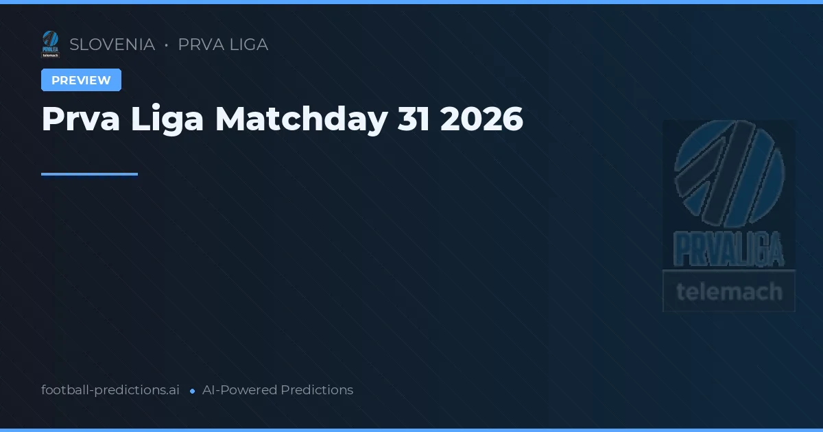 Prva Liga Matchday 31 2026