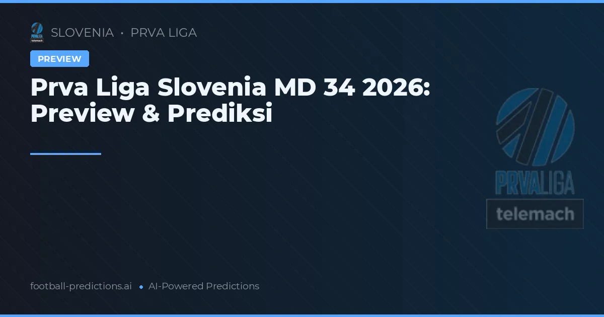 Prva Liga Slovenia MD 34 2026: Preview & Prediksi