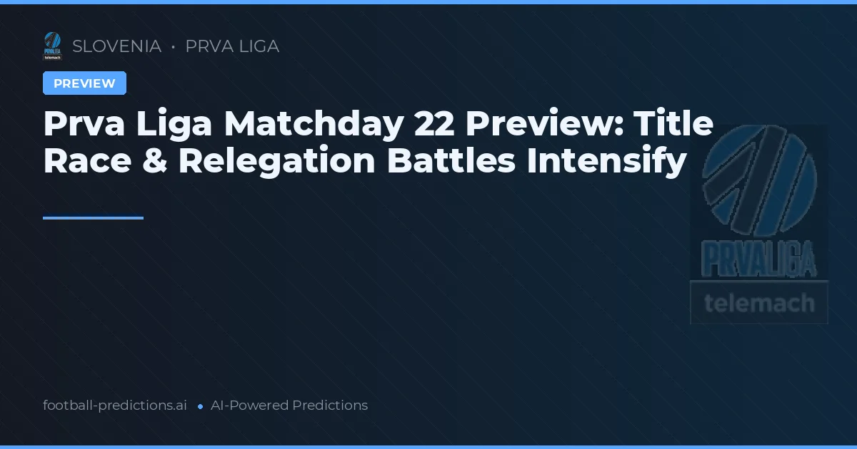 Prva Liga Matchday 22 Preview: Title Race & Relegation Battles Intensify
