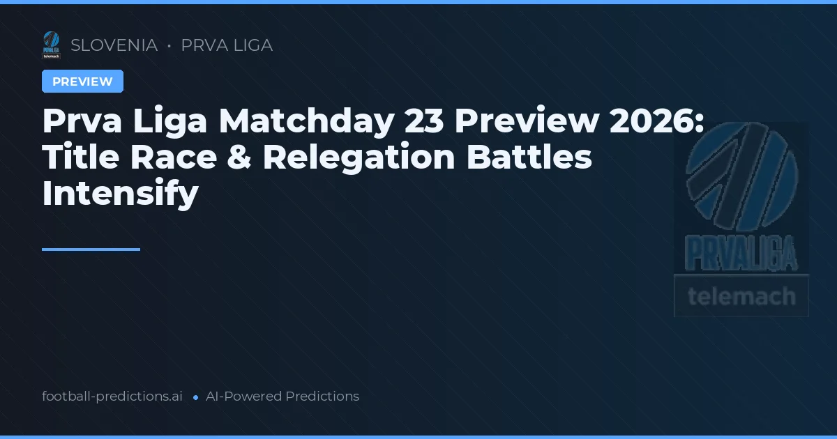 Prva Liga Matchday 23 Preview 2026: Title Race & Relegation Battles Intensify