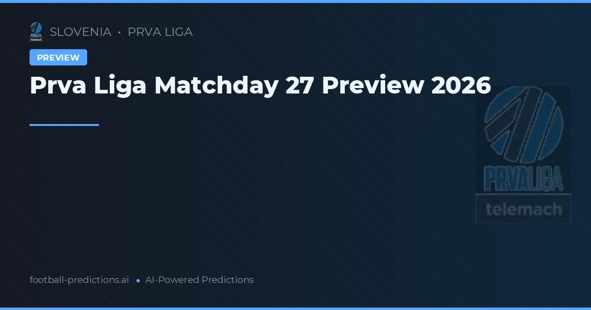 Prva Liga Matchday 27 Preview 2026