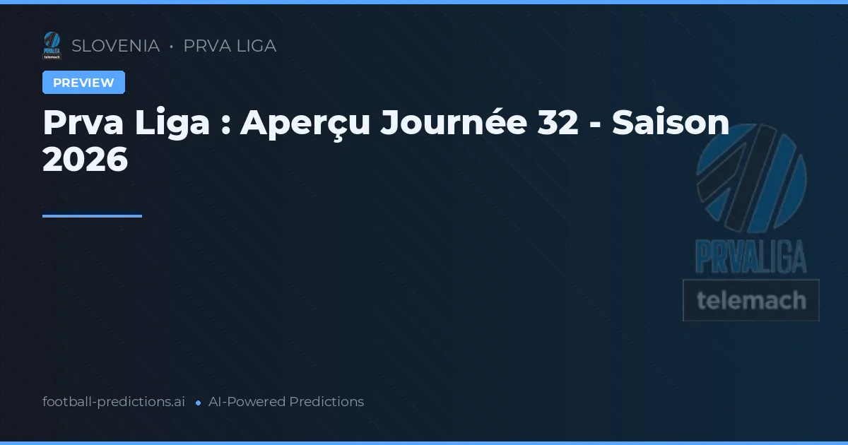 Prva Liga : Aperçu Journée 32 - Saison 2026