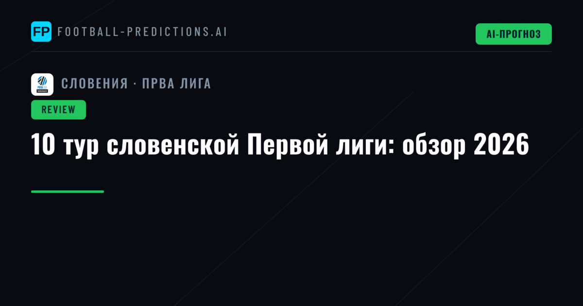 10 тур словенской Первой лиги: обзор 2026