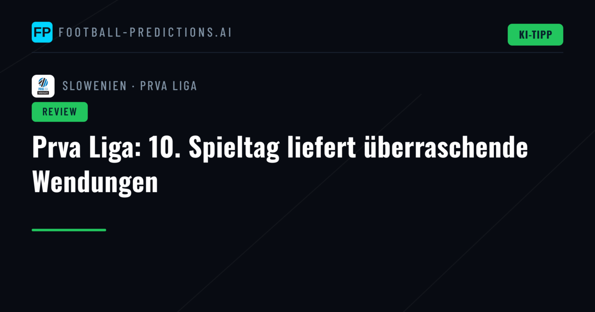 Prva Liga: 10. Spieltag liefert überraschende Wendungen
